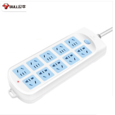 公牛(BULL) GN-605新國(guó)標(biāo)插座(10位總控5米)公牛插座GN-605