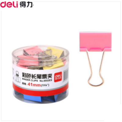 得力(deli)24只41mm彩色長尾夾票夾 2#金屬燕尾夾票據(jù)夾子 辦公用品 8552ES 得力(deli)彩色長尾8552ES