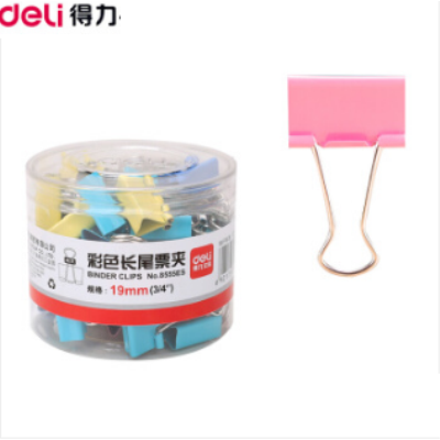得力(deli)40只19mm彩色長尾夾票夾 5#金屬燕尾夾票據(jù)夾子 辦公用品 8555ES 得力(deli)彩色長尾8555ES